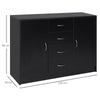 Drawer Cabinet Storage Standing Cupboard Unit Chest Organizer Doors Black