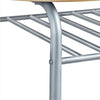 Compact Dining Room Set, 3 Piece Kitchen Breakfast Bar Table with Storage Shelf