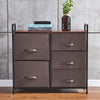Fabric Chest of 3/4/5 Drawers Storage Cabinet Side Table Standing Home Brown UK