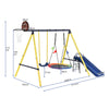 Metal Garden Swing Seesaw Slide Set Outdoor Backyard Play Set for Kids Children