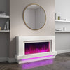 White Freestanding Electric Fireplace with LED Lights 48 inch - Amberglo AGL035