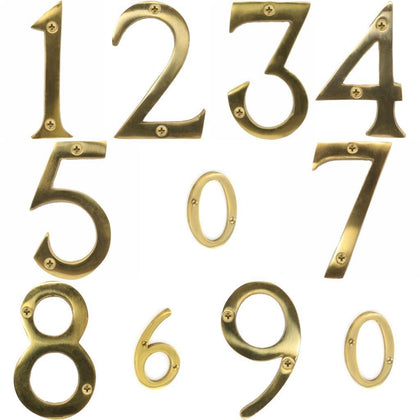 Securit Large Solid Brass Door Numbers 3
