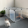 Pet Playpen Fence DIY Playpen Puppy Dog Cat Animal Cage Exercise Metal PP Indoor