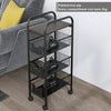 4 Tier Slim Kitchen Rolling Trolley Cart Storage Rack Tray Shelf With Handle