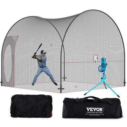 12FT Softball Baseball Cage Net and Frame Heavy Duty Pitching Batting Cage
