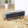 Padded 2 Seater Large Footstool Ottoman Rectangle Pouffe Bench Stool Wood 4 Legs
