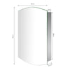 Bathroom Mirror Cabinet Stainless Steel Mirrored Cupboard Wall Mounted Cabinet