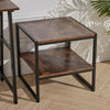 Industrial Wooden Metal Coffee Table Sofa Side Tea Table Woodgrain Marble Effect