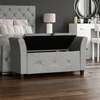 Seville Storage Ottoman Seat Stool Bench Chest Toy Box Pouffee Light Grey Velvet