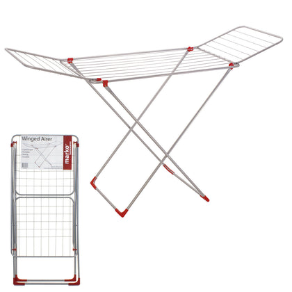 18M Winged Clothes Airer Laundry Clothing Dryer Rack Folding Washing Line Indoor