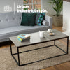 Industrial Coffee Table Rectangular Metal Frame Grey Modern Portable Living Room