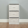 White 3 Cube Kids Bedroom/Playroom Shelving Unit & Fabric Storage Boxes