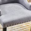 Set of 2 Fabric Dining Chairs Armchair with Knocker Padded Seat Dining Room Grey