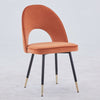 1/2/4/6 Velvet Dining Chairs Set Padded Seat Metal Leg Kitchen Home Office Chair