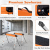 2 Pack Folding Saw Horses Compact Power Tools Workhorse Non-slip Pads & Surface