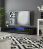 Black 200cm TV Stand Cabinet Matt Gloss Doors with LED Light for 65" 70" 80" TVs
