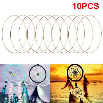 10pcs 6''Dream Catcher Dreamcatcher Rings DIY Hoops Ring Macrame Craft Hoop Gold
