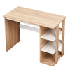 Oak Desk Compact Computer Workstation Table Home Office with Book Shelves