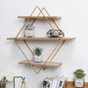 Wall Mounted Storage Shelf Geometric Floating Display Rack Round/Square/Diamond