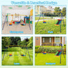 3-in-1 Kids Swing Set Metal A-Frame Stand Swing Playset Platform Tree Swing Seat