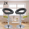 2 X Bar Stools Faux Leather Kitchen Breakfast Barstools Grey Gas Lift Swivel