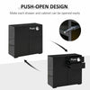 Side Cabinet with 2 Door Cabinet and 2 Drawer for Home Office Black