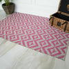 NEW Pink Blush Geometric Outdoor Patio BBQ Garden Washable Easy Clean Area Rug
