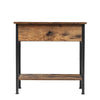 Sofa Side End Table Bedside Cabinet Industrial Wooden Nightstand with Drawer