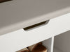 Malmo Large Wooden 2 Tier Shoe Storage Cabinet Shelf Rack Stand Grey Oak White