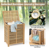 80 L Bamboo Laundry Hamper Clothes Laundry Basket Organizer W/ Lid & Handles