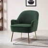 Green Velvet Armchair Wing Back Chair Tub Accent Fireside Small Sofa Metal Legs