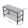 Metal Shoe Rack Bench Shoe Storage Cabinet Organizer Stand Grey Seat Cushion
