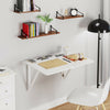 Folding Table Wall Mounted Desk Drop-Leaf Table Wooden White 80x60cm
