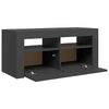 Modern White TV Unit Cabinet Stand 90cm High Gloss Doors with Free LED Lights