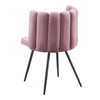 Modern Home Dining Chairs Soft Velvet Petal Backrest Dresser Chair Grey / Pink