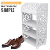3/4/7 Tier Shoes Storage Cabinet White Door Organiser Shelf Rack Stand Unit New