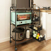 Mobile Kitchen Storage Cart w/ Wheels Dining Room Microwave Shelving Unit Rack