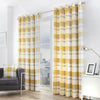 Ochre Eyelet Curtains Balmoral Tartan Check Lined Mustard Ring Top Curtain Pairs