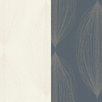 Rasch Abstract Leaf Metallic Glitter Lining Modern Sparkling Non-Woven Wallpaper