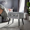 Beautify Silver Storage Stool Trunk Pouffe Footstool Ottoman Bedroom Chest Seat
