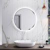 Round LED Bathroom Mirror RGB Backlit Dimmable Illuminated Lights Demister 600mm
