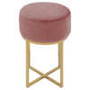 Velvet Padded Dressing Table Stool Dining Chair Pouffe Metal Legs Side Chair