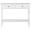 Study PC Desk Console Table With 2 Drawer Hallway Shelf Storage Furniture White