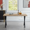 X-shaped Metal Support Legs Simple Dining Table Living Room Kitchen Rectangular