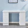 White Computer Desk w/ 3 Drawers 3 Shelves PC Table Home Office Study Furniture