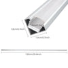 10X 1M V-shape Aluminium Channel Profile With Milky Cover For LED Strip Lights
