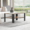 Large Modern Coffee Table with Storage Shelf Vintage 2-Tier Center Table Accent