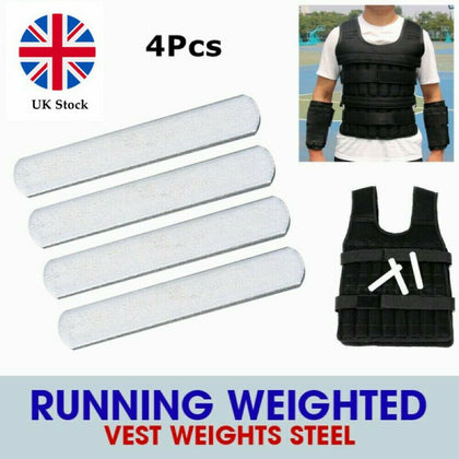4pcs Steel Plates Weights For Weighted Vest Workout Jacket Training Running UK