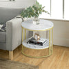 Thick Round Marble Coffee Table w/ Storage Living Rooms Bedrooms Entryway Decor