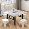 Foldable Kids Dining Table 60/80cm Square Desk Marble Effect Coffee Side Table